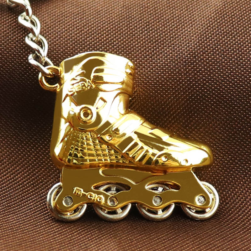 LLavero de Metal para parejas, accesorio para llaves de patines de dibujos animados, patinaje sobre ruedas, de , de , 10 unids/lote: Gold