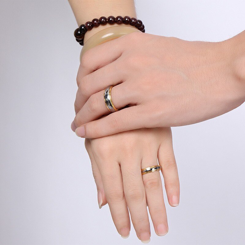 VNOX Wolfraam Carbide Trouwring - 4mm/6mm Breedte - Gepolijste Rand - Romantisch voor Dames & Heren