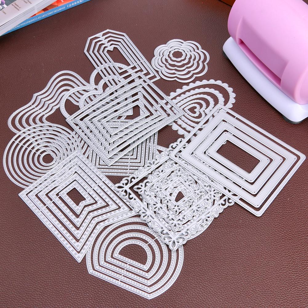 Metall Schneiden Stirbt Kreis Rahmen Schablonen für DIY Scrapbooking Präge Papier Hochzeit Karten Sterben Schnitte Foto Album Machen Handwerk
