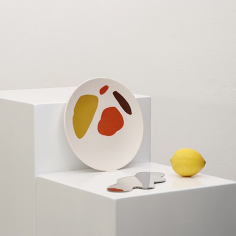 Piatti creativi dipinti a mano piatto da picnic piatto da frutta fibra di bambù contenitore per alimenti per la casa piatto da pranzo ciotola di riso stoviglie per bambini: H