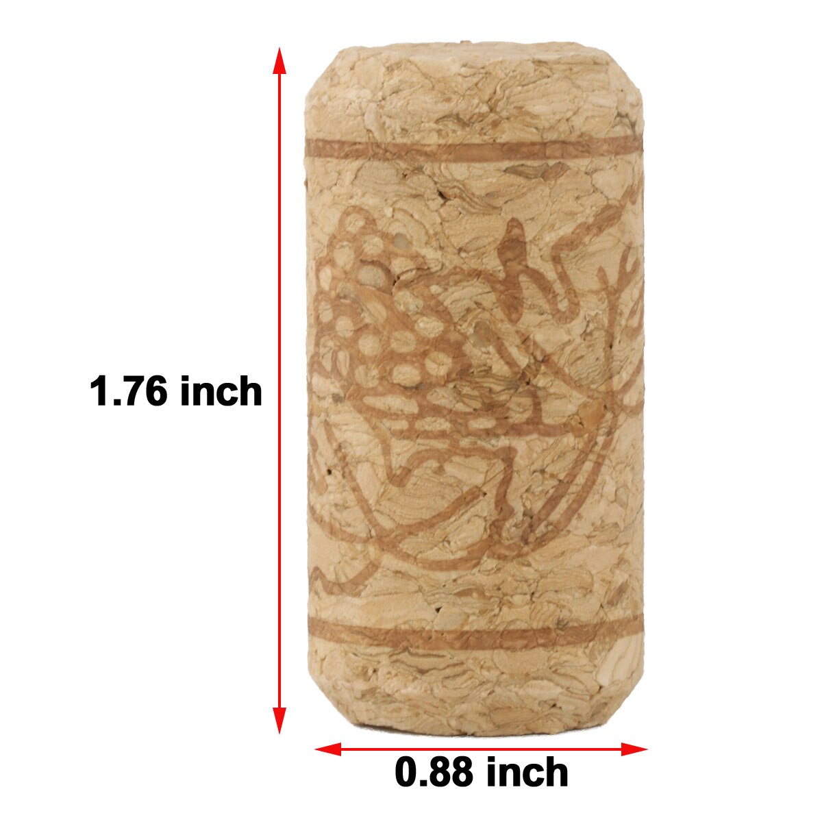 Tapón de vino de 100 cm de diámetro, tapón de corcho para botella de vino, tapón de corcho, tapón de botella de madera Natural, 50 o 2,2 Uds.