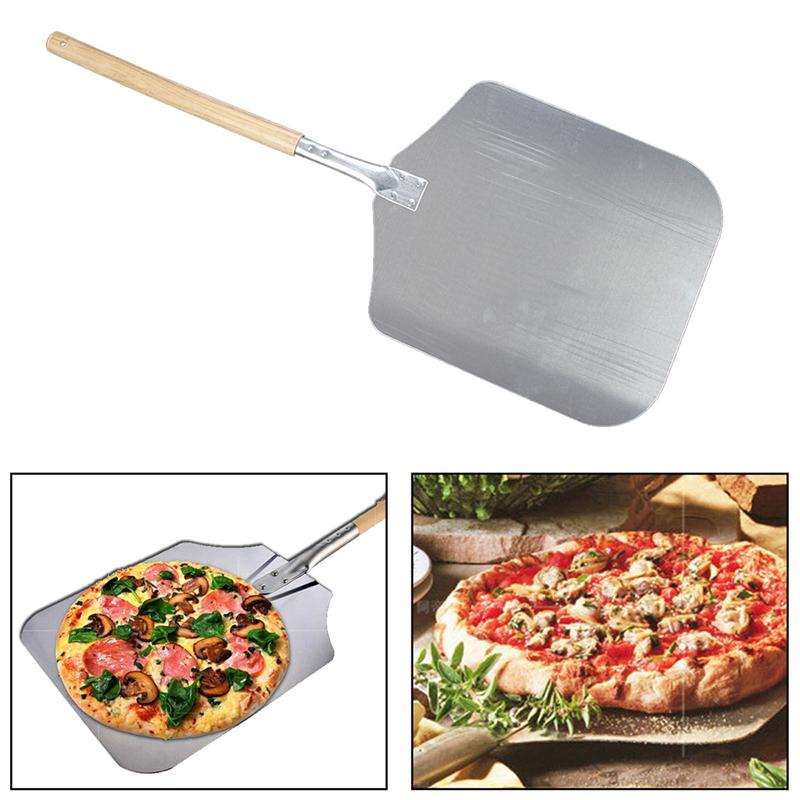 1Pc Houten Handvat Pizza Schop Aluminium Pizza Server Keuken Pancake Overdracht Tool Voor Home Kitchen Gebruik