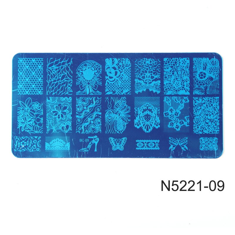 Gelfavor-Placa de estampado para manicura, Gel transparente, sello de silicona, molde para sello, acero inoxidable, esmalte de uñas de Gel UV: N522109