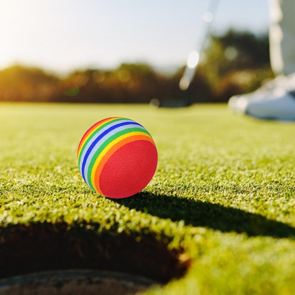 5PCS Golf Practice Balls Colorful Sponge Foam Ball Golf Swing Training Aids Rainbow Ball For Beginners Kids