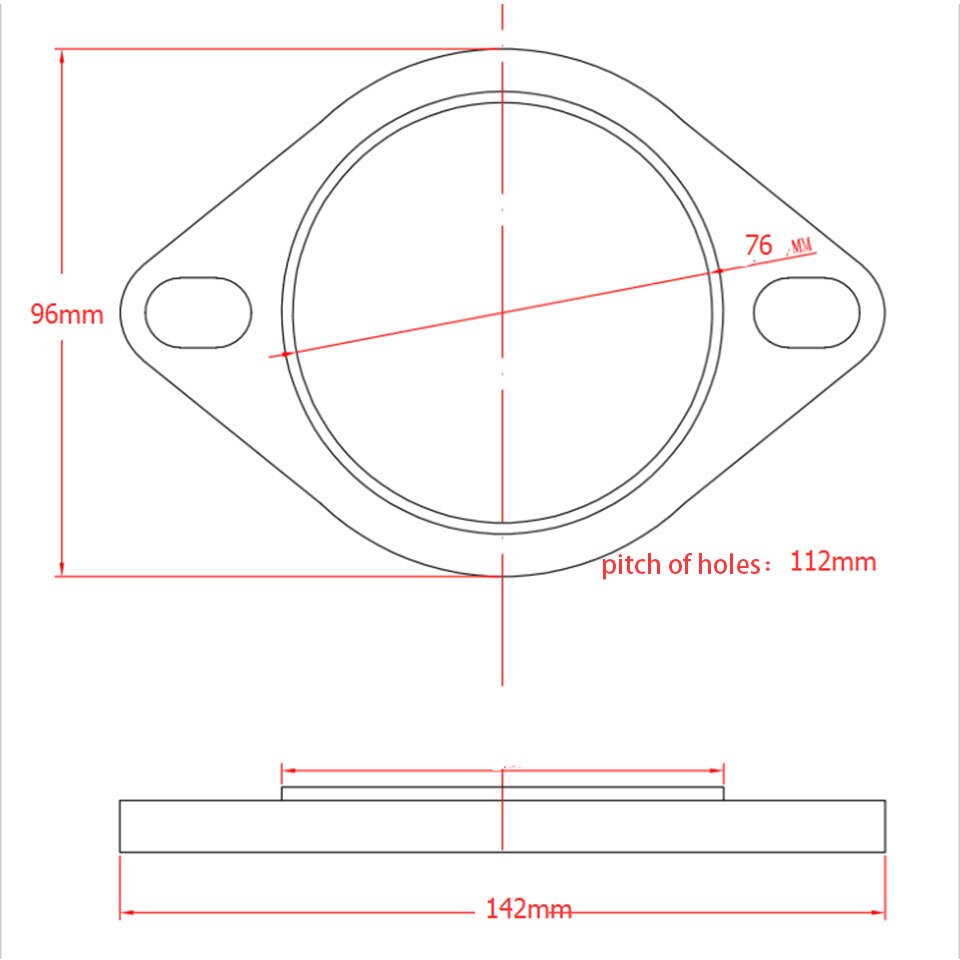 Universal- Edelstahl Auspuff Flansch Auspuffrohr Verbindung 51mm 63mm 76mm gemeinsam Zubehör: FG-76