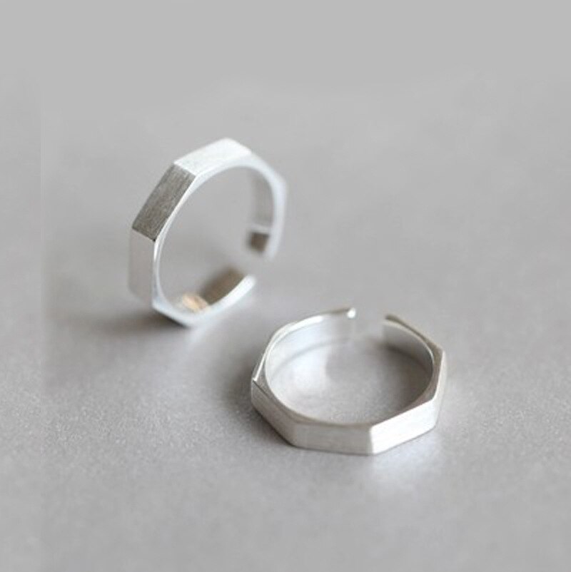 Persoonlijkheid Gothic Vintage Hexagon Ringen Voor Vrouwen Bridal Wedding Engagement Punk Verstelbare Antieke Ringen Rock Sieraden