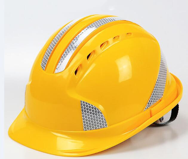 Working Reflective Helmet Five-ribbed Breathable Abs Summer Breathable Security Anti-impact Lightweight Helmets Protective Hat: Yellow
