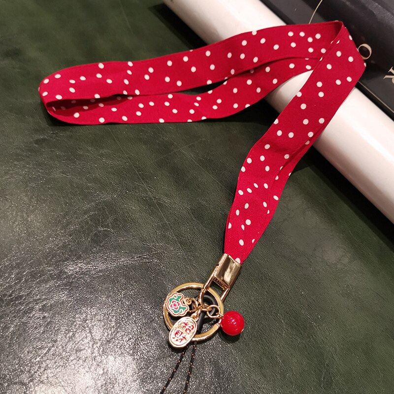 Traditionele Chinese Rode Telefoon Lanyard Riem Voor Iphone Huawei Redmi Samsung Xiaomi Geluk Mobiele Telefoon Id-kaart Lange Touw String