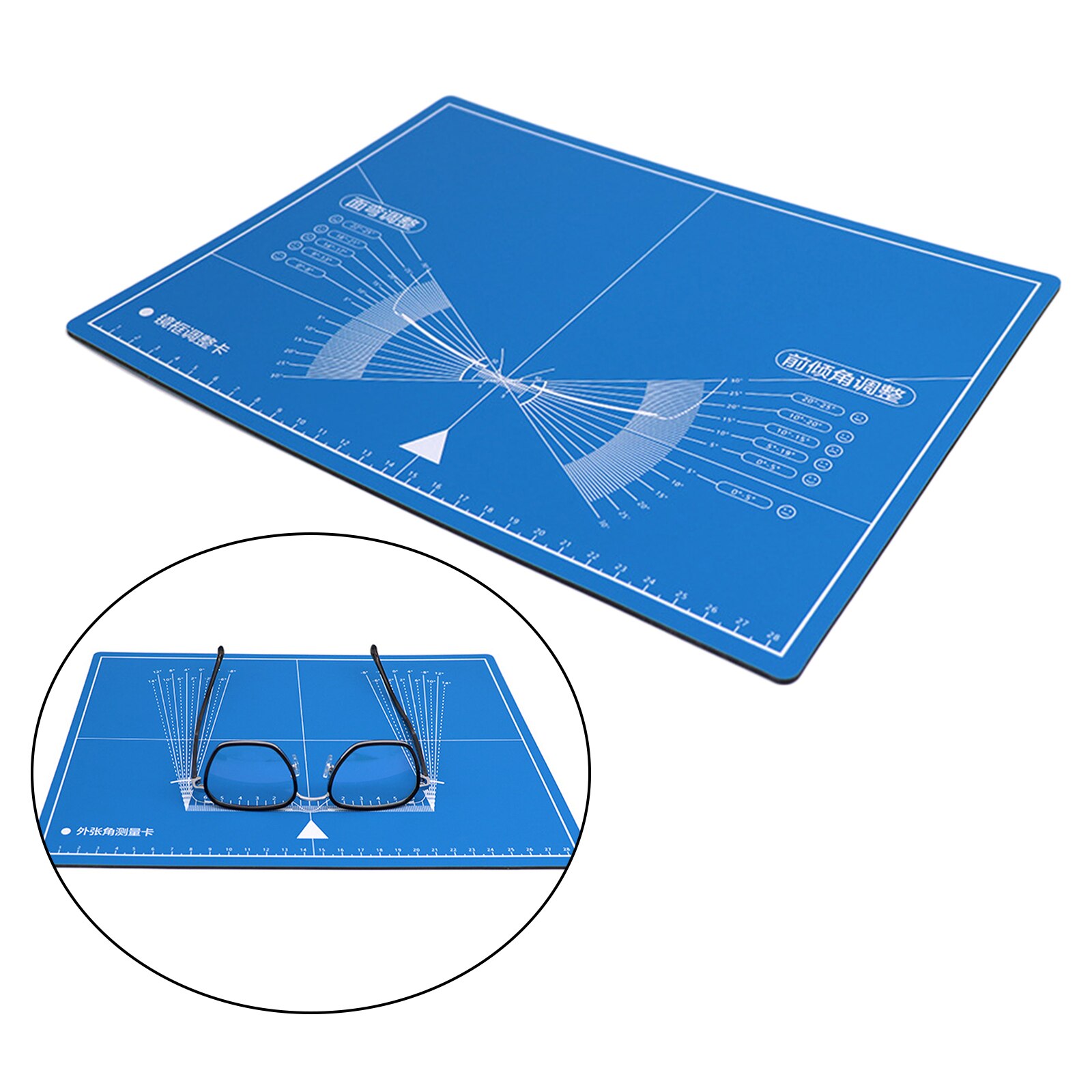 Double Side Glasses Frame Adjustment Lens Diameter Measurement Pad Test Card External Opening Angle Measurement Repair Accessory: Frame Adjustment