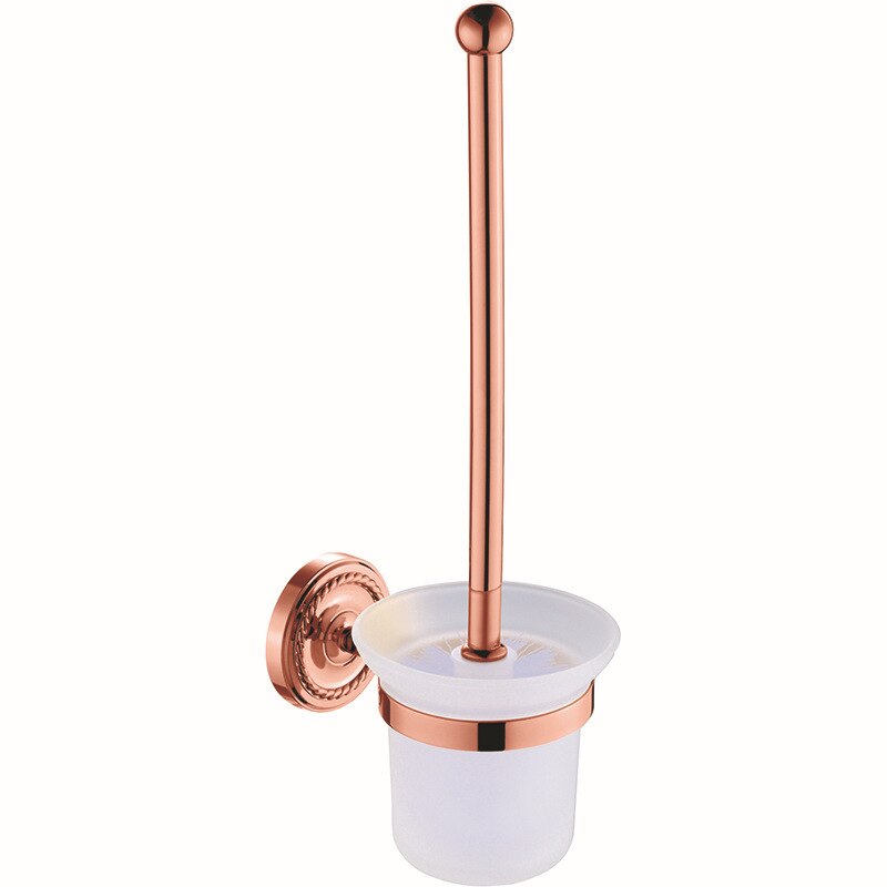 Accessoires de salle de bain en or Rose, ensemble de porte-savon en laiton, porte-papier de toilette: Toilet brush