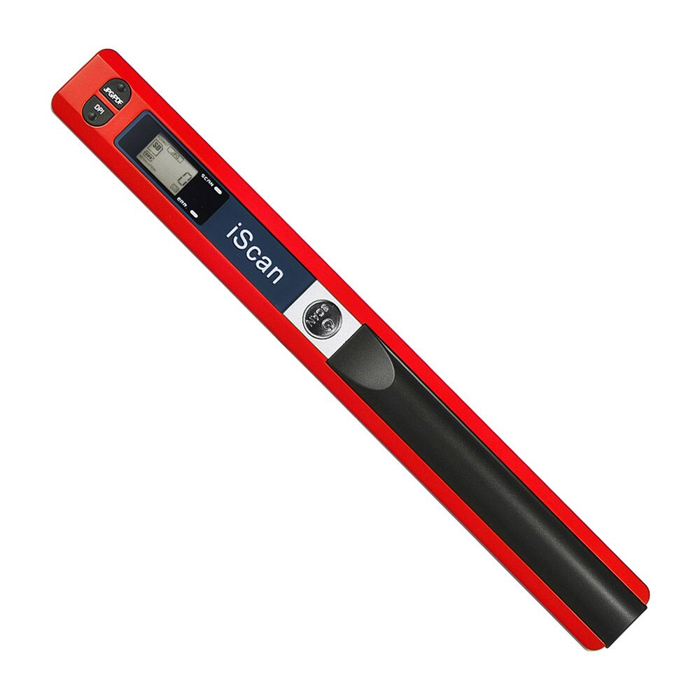 Portable Handheld Wand Wireless Document & Images Scanner A4 Size 900DPI JPG/PDF Formate LCD Display for Business Reciepts Books: Red