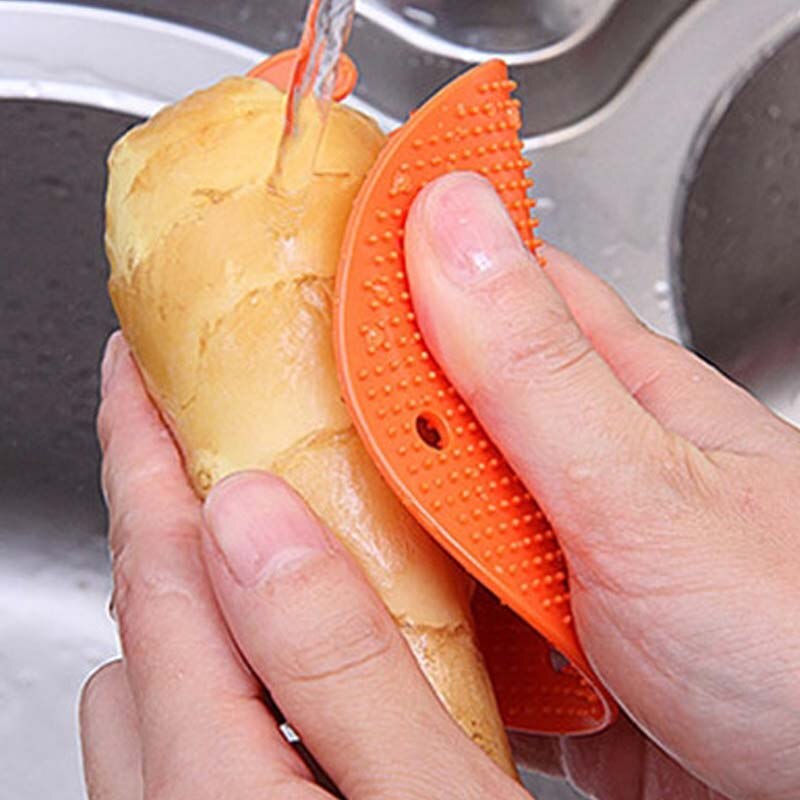 Cepillos de limpieza de vegetales y frutas de PVC cepillo de limpieza multifuncional para el hogar cepillo de limpieza fácil para el Herramientas de limpieza de cocina del depurador de patatas