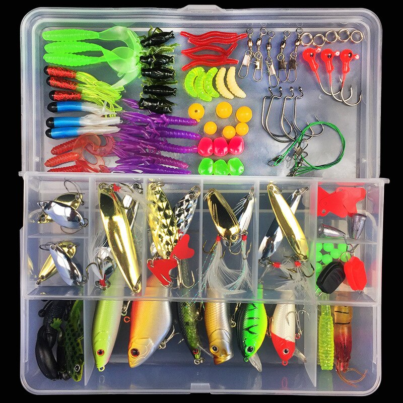 Multi Fishing Lure Mixed Colors Plastic Metal Bait Soft Lure Kit Fishing Tackle Wobbler Spoon Pesca Peche Artificias