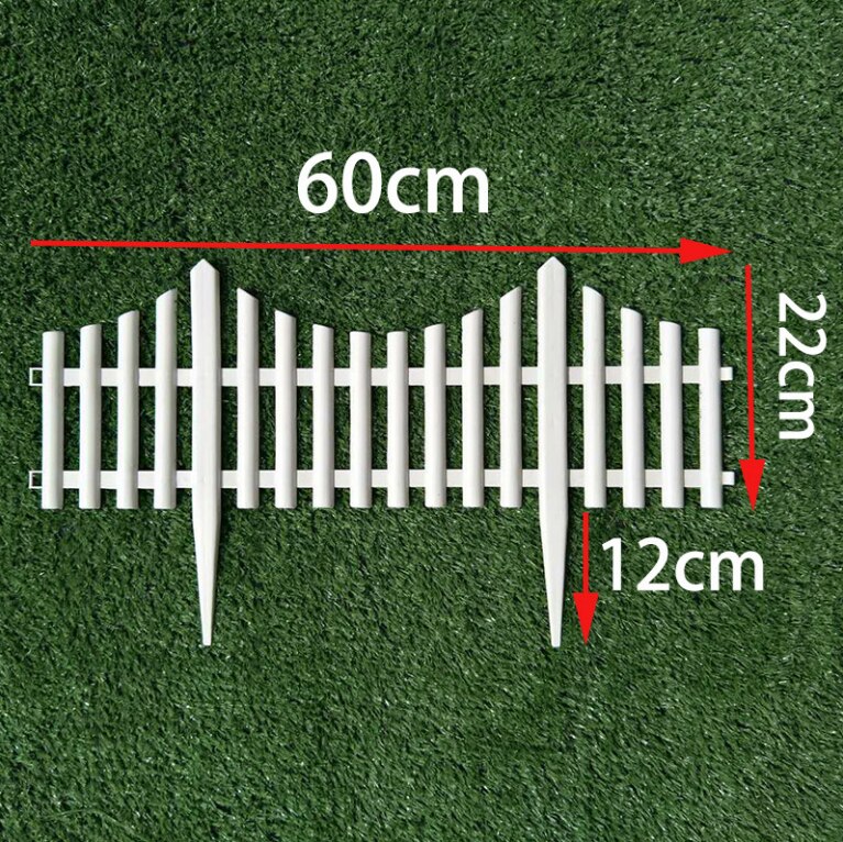 5 stuks kunststof tuinhekken, eenvoudig te monteren, witte europese stijl, inzetbare kunststof hekken voor op de grond voor decoratie van een landelijke tuin.: 3460cm