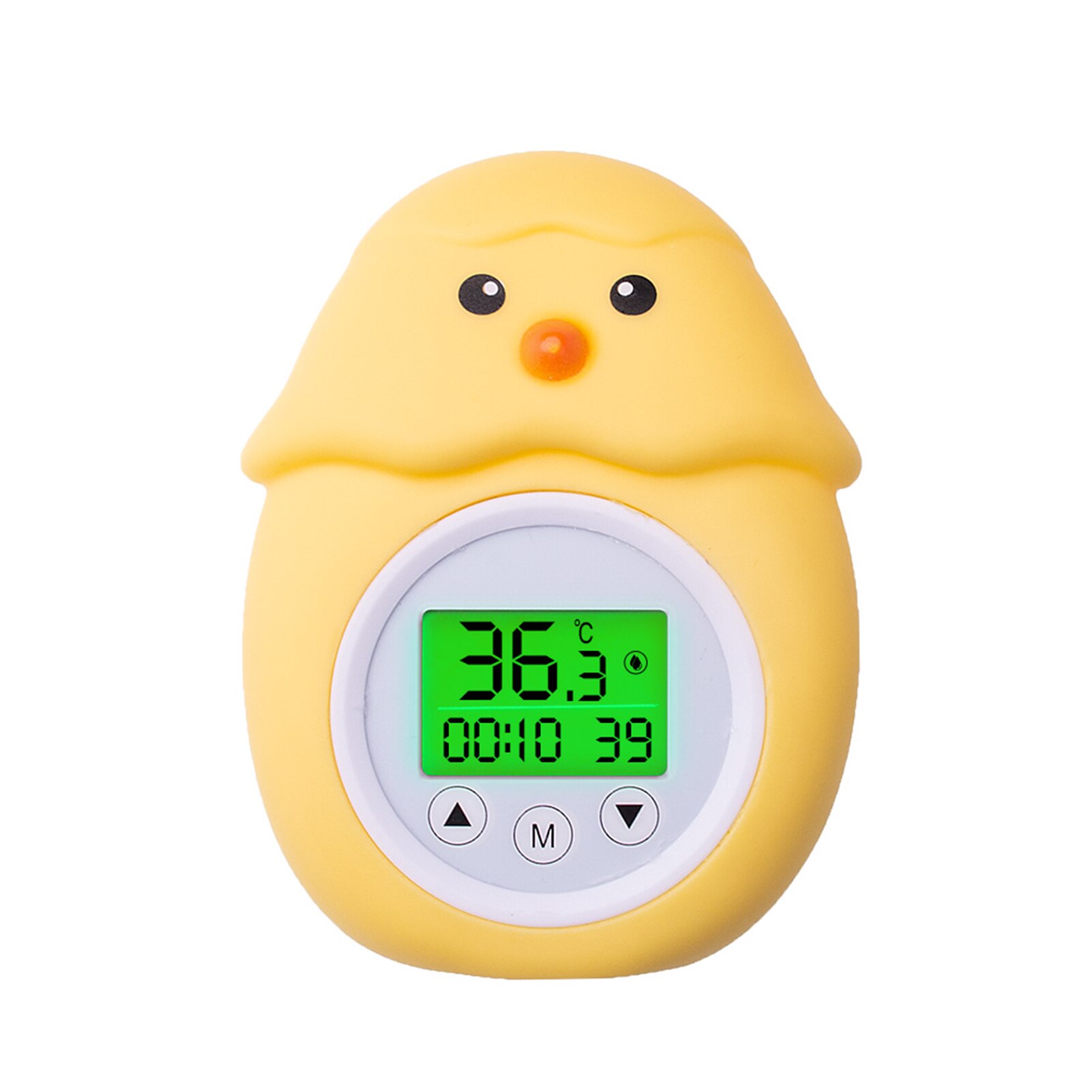 Babybadetermometer vandtermometer tri-farvet baggrundsbelyst flydende babybadelegetøjsbadesikkerhedstemperaturtermometer: Kylling