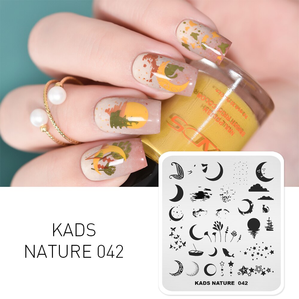KADS Nagelstempelplatte Natur-Serie – DIY Nageldesign Für Zuhause, Profi-Ergebnisse
