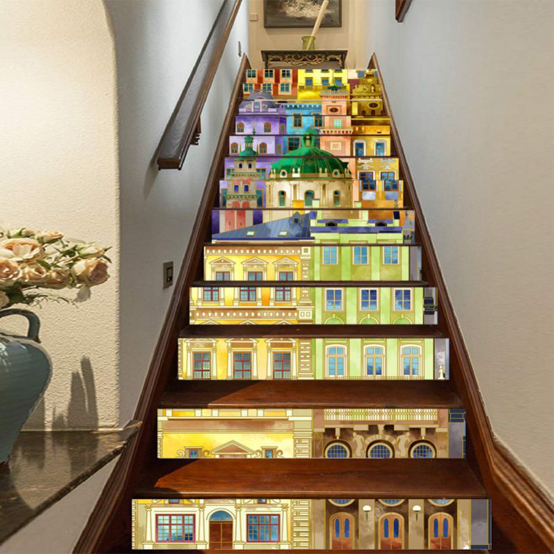 3D Stair Stickers Handicrafts Waterproof Removable Self Adhesive DIY Stairway Decals Stairs Decoration