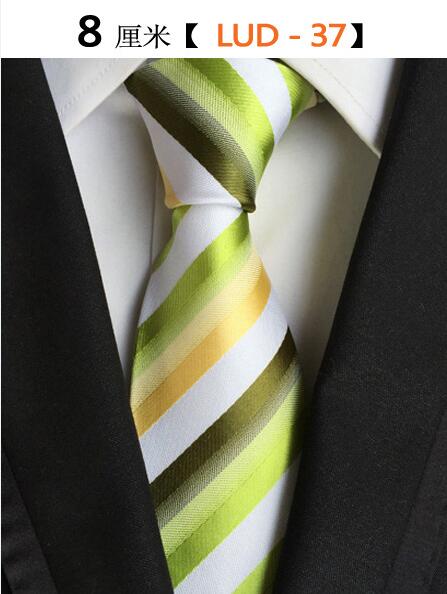 Ricnais – cravate en soie tissée Jacquard pour hommes, 8cm, rayée, costume d'affaires pour fête de mariage, tendance, 100%