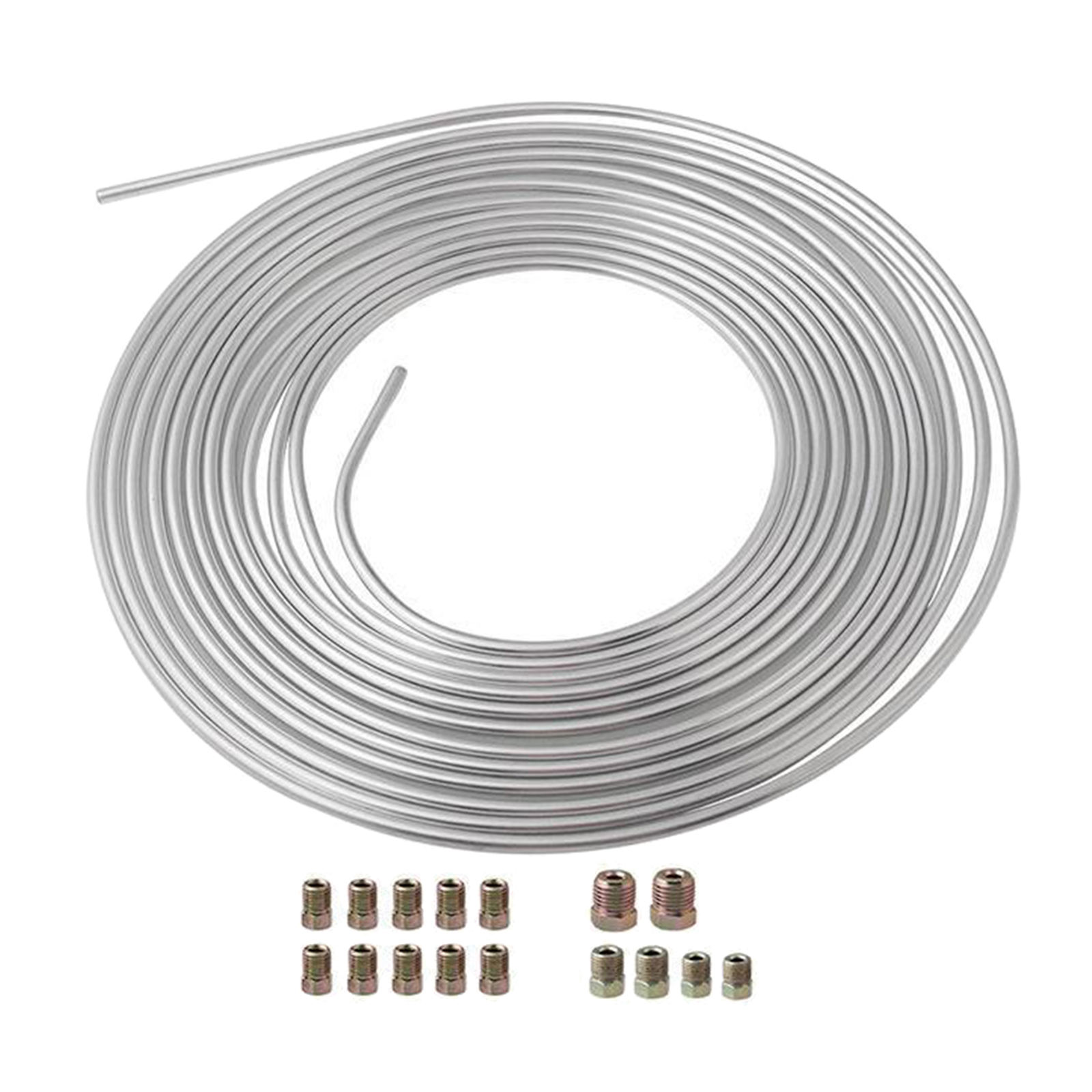 Universal Nickel Brake Line Tubing Kit 3/16 OD 25 Foot Coil Roll all Size Fittings