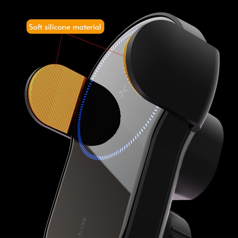 15W Fast Qi Car Wireless Charger For iPhone X Xiaomi Samsung 9 Tiny Auto Clamping Wireless Charging Air Vent Car Phone Holder