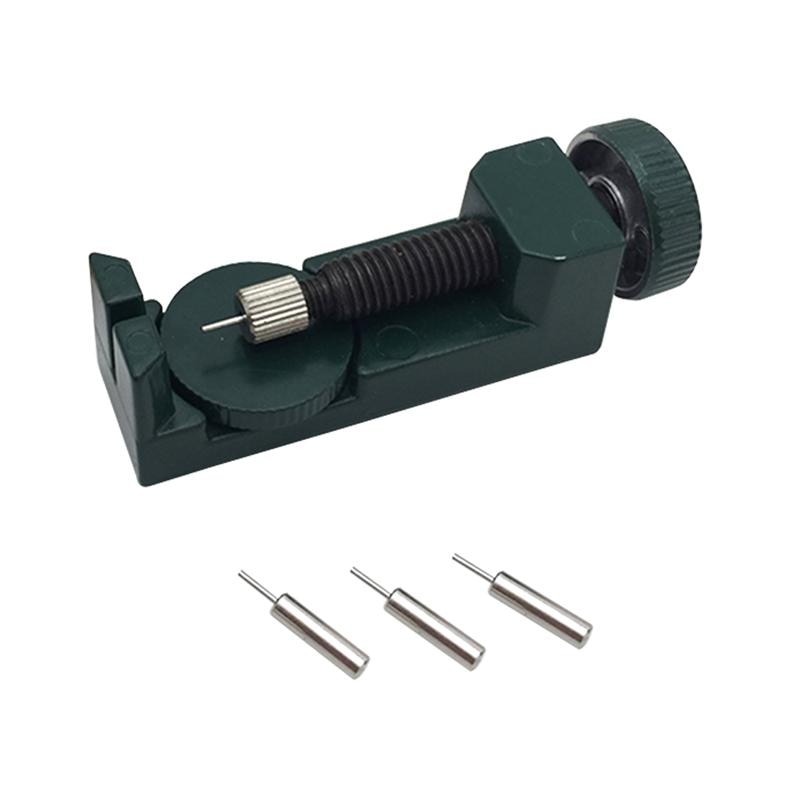Watch Band Strap Link Pin Remover Repair Tool Kit for Watchmakers with Pack of 3 Extra Pins (Silver): Green
