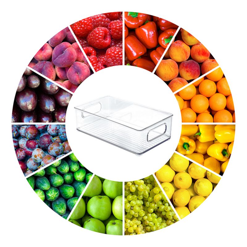 Stackable Plastic Food Storage B ins Refrigerator Organizer With Handles Pantry Fridge Kitchen Cabinets Clear Can Organizer