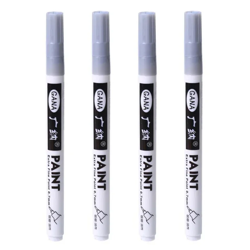 4 Pçs/set À Base de Óleo Branco Preto Marcadores de Tinta Permanente Canetas 0.7mm Extra Fino À Prova D' Água, para Pintura em Rocha, Madeira, Metal, Tela: Chocolate