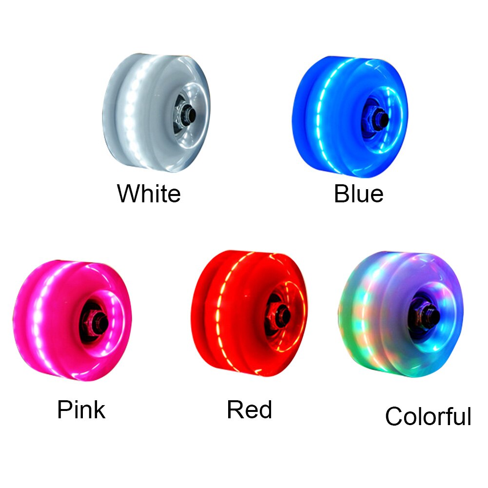 Ruedas de patines de ruedas luminosas deslizantes Led de 4 Uds. De PU transparente para exteriores con rodamientos de BankRoll que iluminan el patinaje para adultos y niños