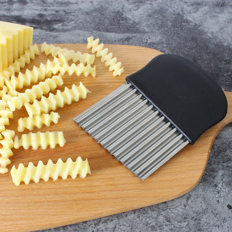 Stainless steel Potato Chip Dough Crinkle Wavy Cutter knife Vegetable slicer potato fries cutting machine kitchen accessories