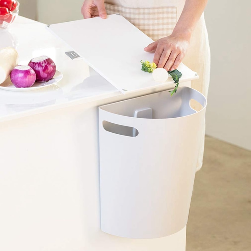 Abss-lille skraldespand, hængende affaldsspand under køkkenvasken, pp affaldskurv over skabsdør med øverste ring til at rette skraldepose: Default Title