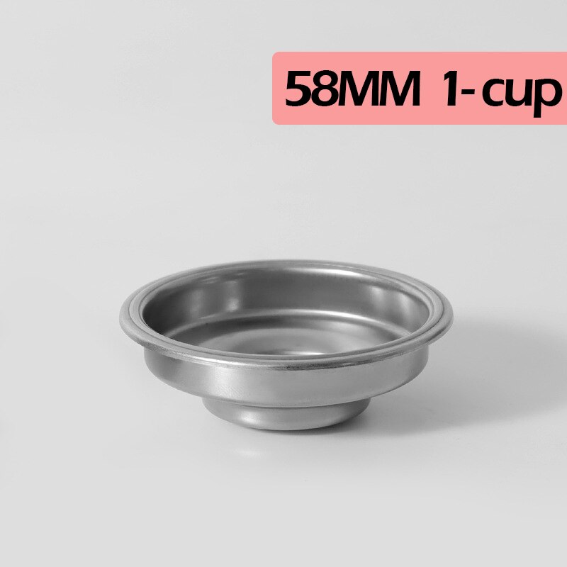 Cesta de filtro de café presurizada/no presurizada de 51MM/58MM, taza individual/doble, apta para portafiltro de 51mm/58mm, herramienta de café Espresso: 58MM 1-cup