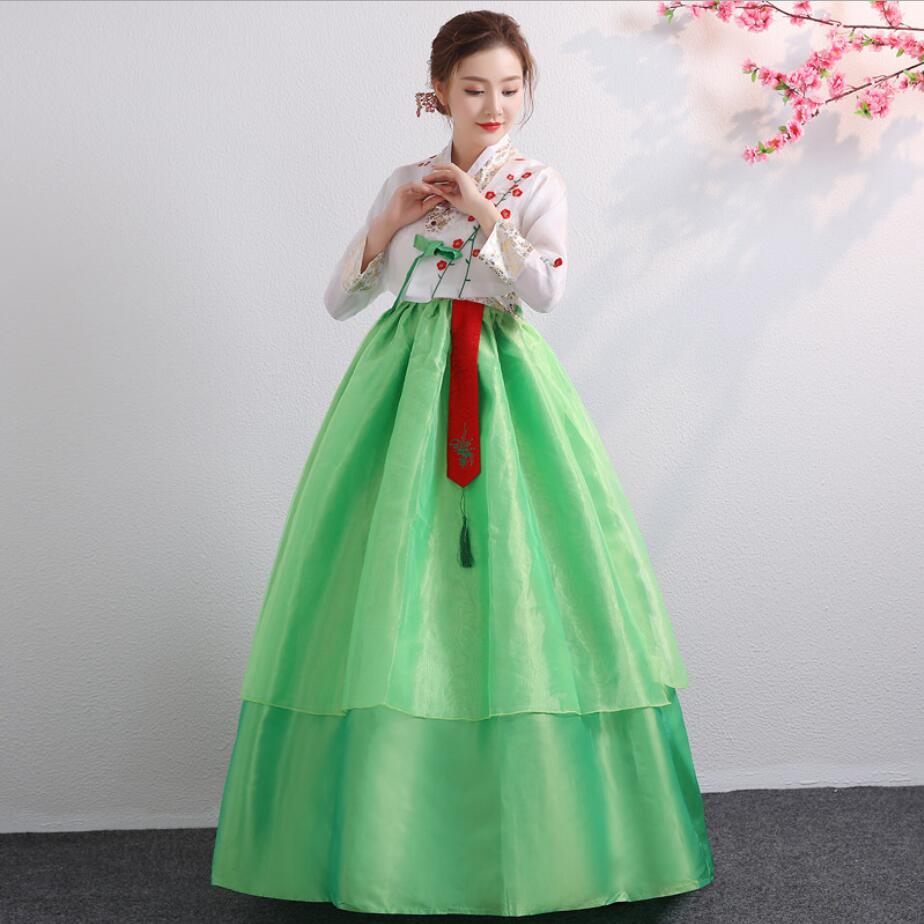 Gestickte Koreanische Hanbok Kleid Frauen Traditionelle Hochzeit Kleidung Ethnische Minderheit Tanz Kostüm Oriantal Kleidung Outfit: WYH-3214-3 / S