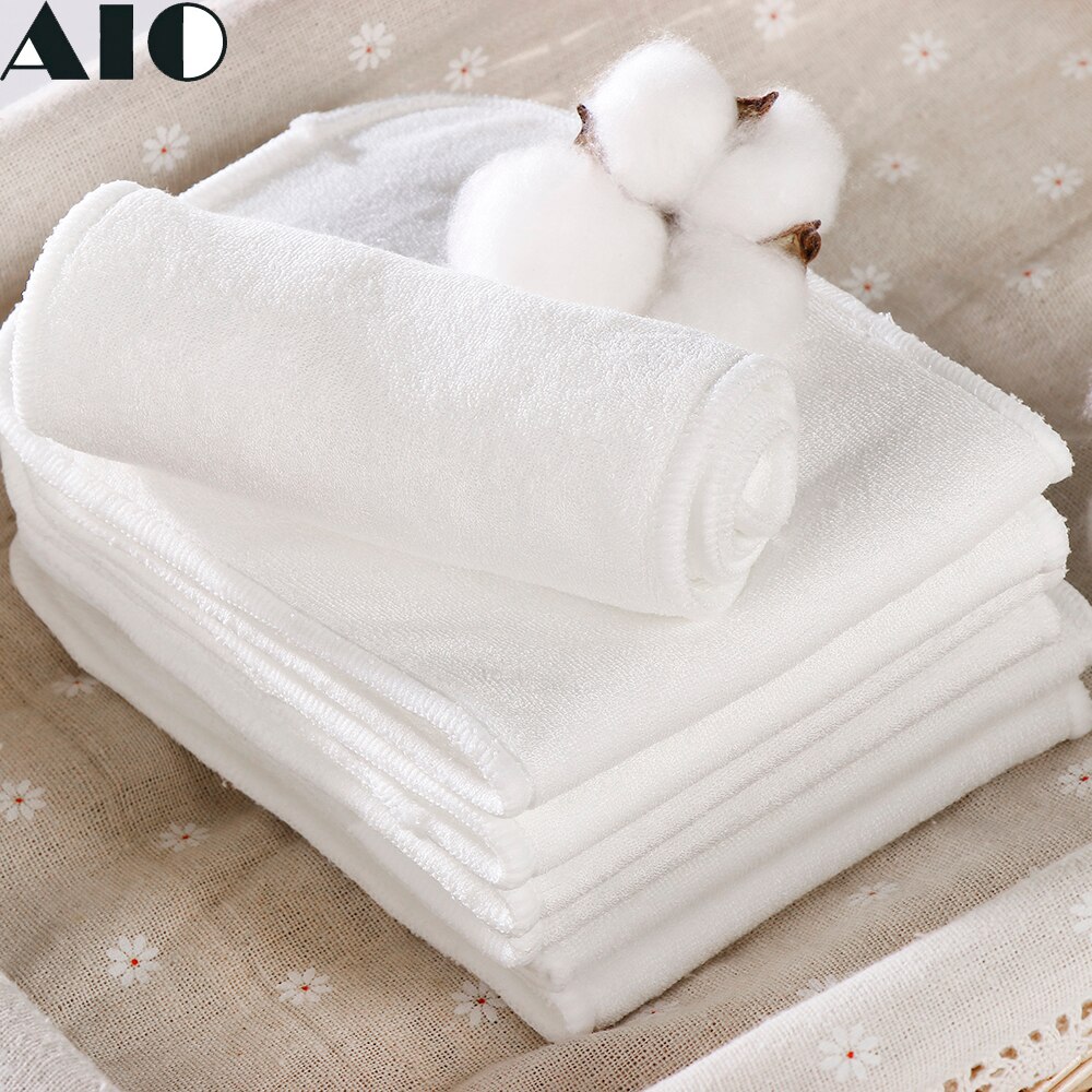 AIO Baby Nappies Microfiber Liner Fast Dry Absorbent Multilevel Cloth Diaper Inserts Washable Thick Nappy Reusable 4/10/12 pcs