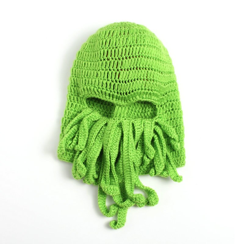 Fdbro Fietsen Maskers Octopus Grappige Tentakel Cthulhu Knit Beanie Skiën Cap Winddicht Masker Beschermen Warm Houden Gear Hoeden Helm: C