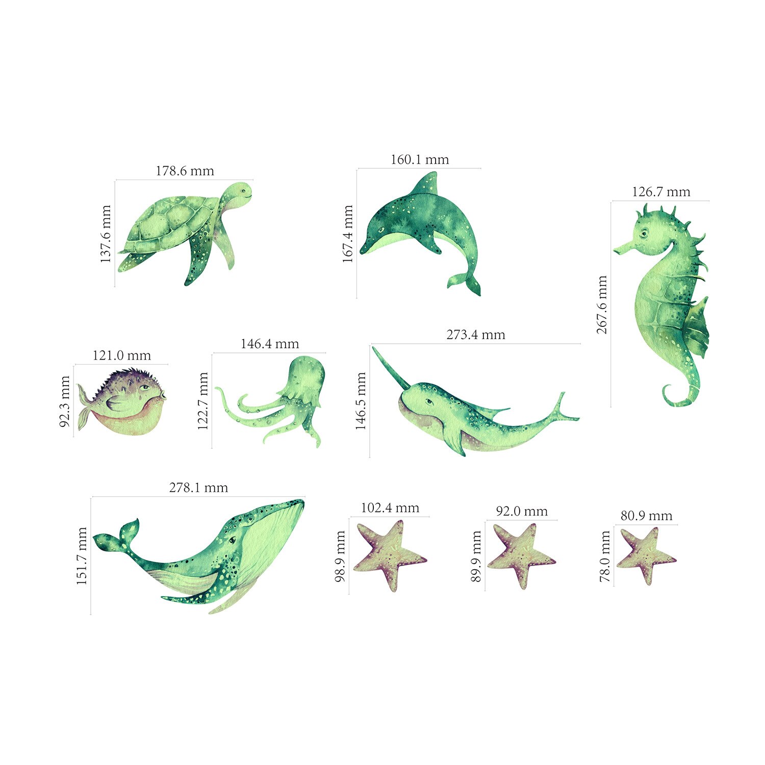 Cartoon Luminous Wall Stickers Home Decor Kawaii Moon Star Animal Wallpaper Kids Room Mural Nursery Poster Bedroom Decoration: GS-07