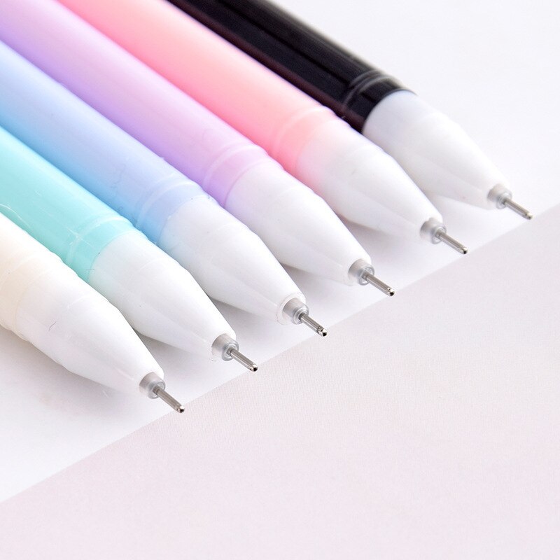 1PC Kawaii lindo tinta negra, pluma de Gel con de gato 0,5 mmCartoon de plástico bolígrafos de Gel para escribir la escuela, la Oficina suministros de papelería