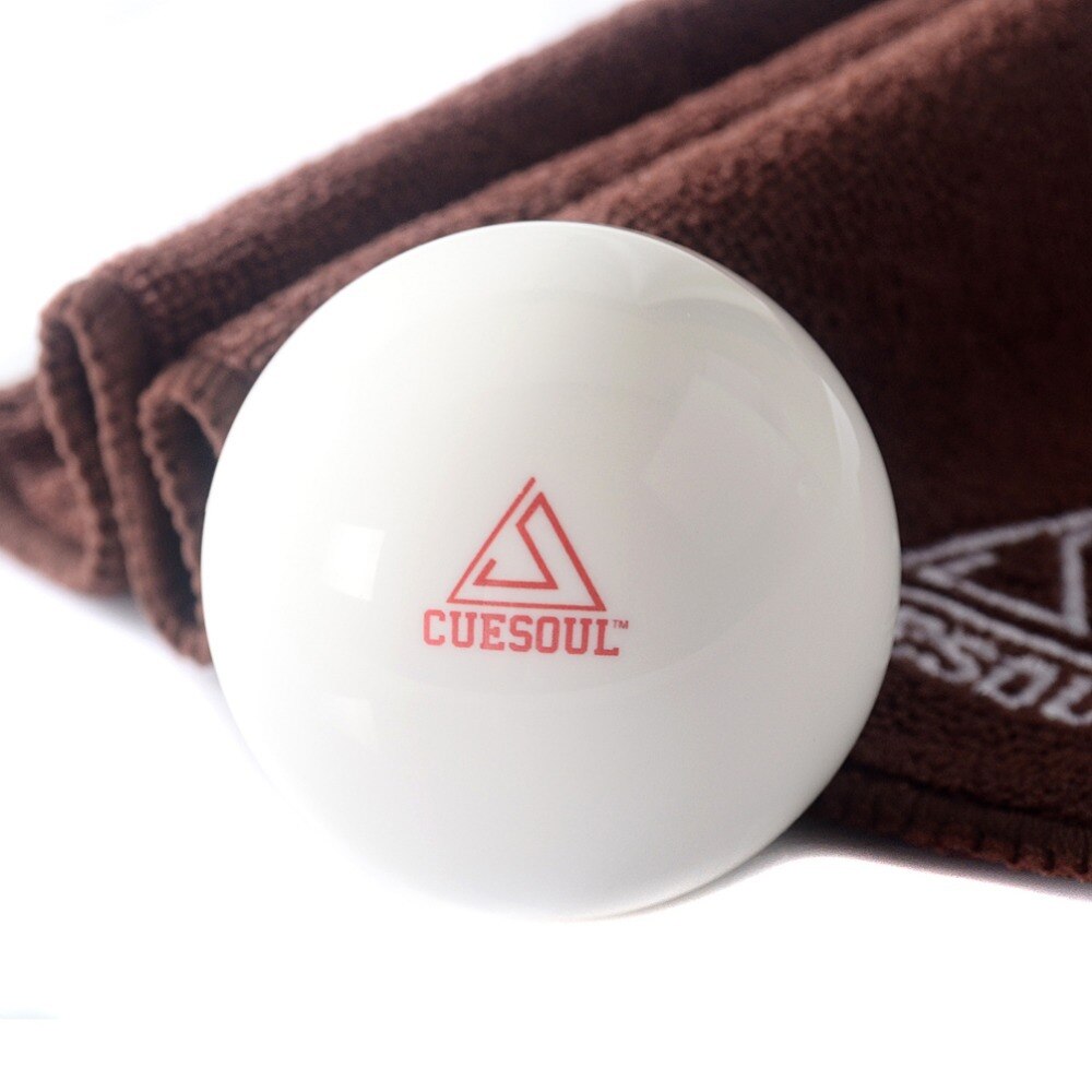 BC001 Cuesoul Pro Cup Resin 2 1/4 6oz Billiard Cue Ball, White Ball Pool Cue Ball,Cue Ball With Clean Cue Towel