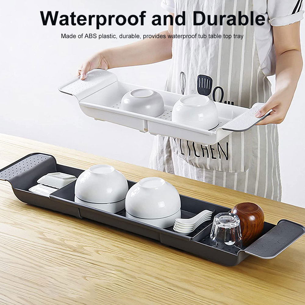 Badewanne Regal Ausziehbare Badezimmer Badewanne Tablett Badewanne praktisch Halterung Organizer Handtuch Buch Halfter Küche Waschbecken Lagerung Bord