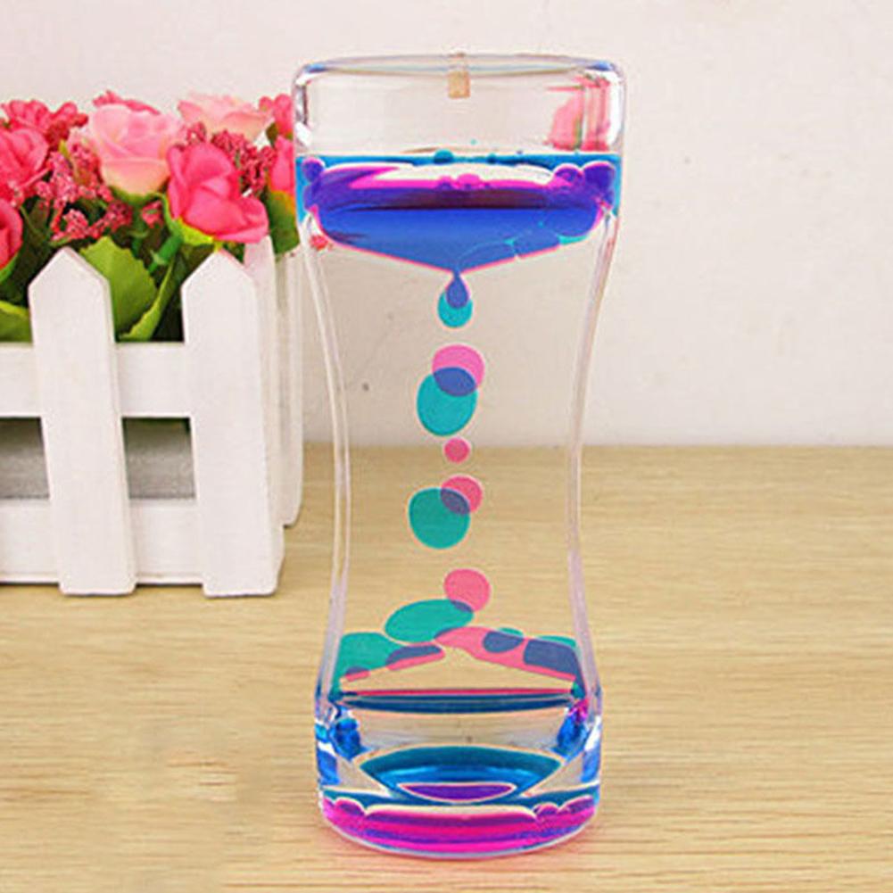 Dubbele Kleuren Olie Zandloper Liquid Drijvende Motion Bellen Timer Home Decor Desk Ornamenten Speelgoed