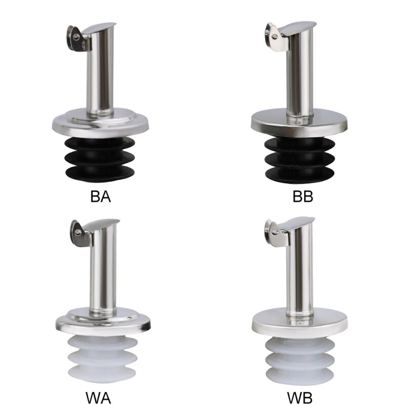 Stainless Steel Olive Oil Free Flow Pourers Liquor Bottle Pourers Wine Spout Dispenser With Covers Wine Bottle Stoppers