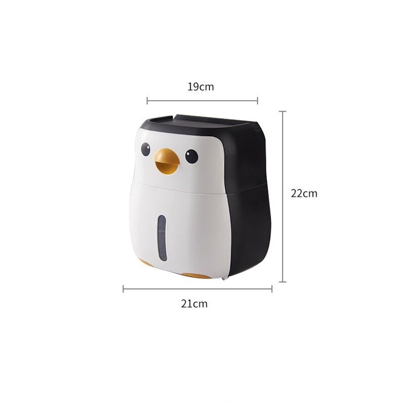 Penguin Toilet Paper Holder Portable Waterproof Wall Mounted Storage Box Tray Tissue Box Organizer Bathroom Accessories
