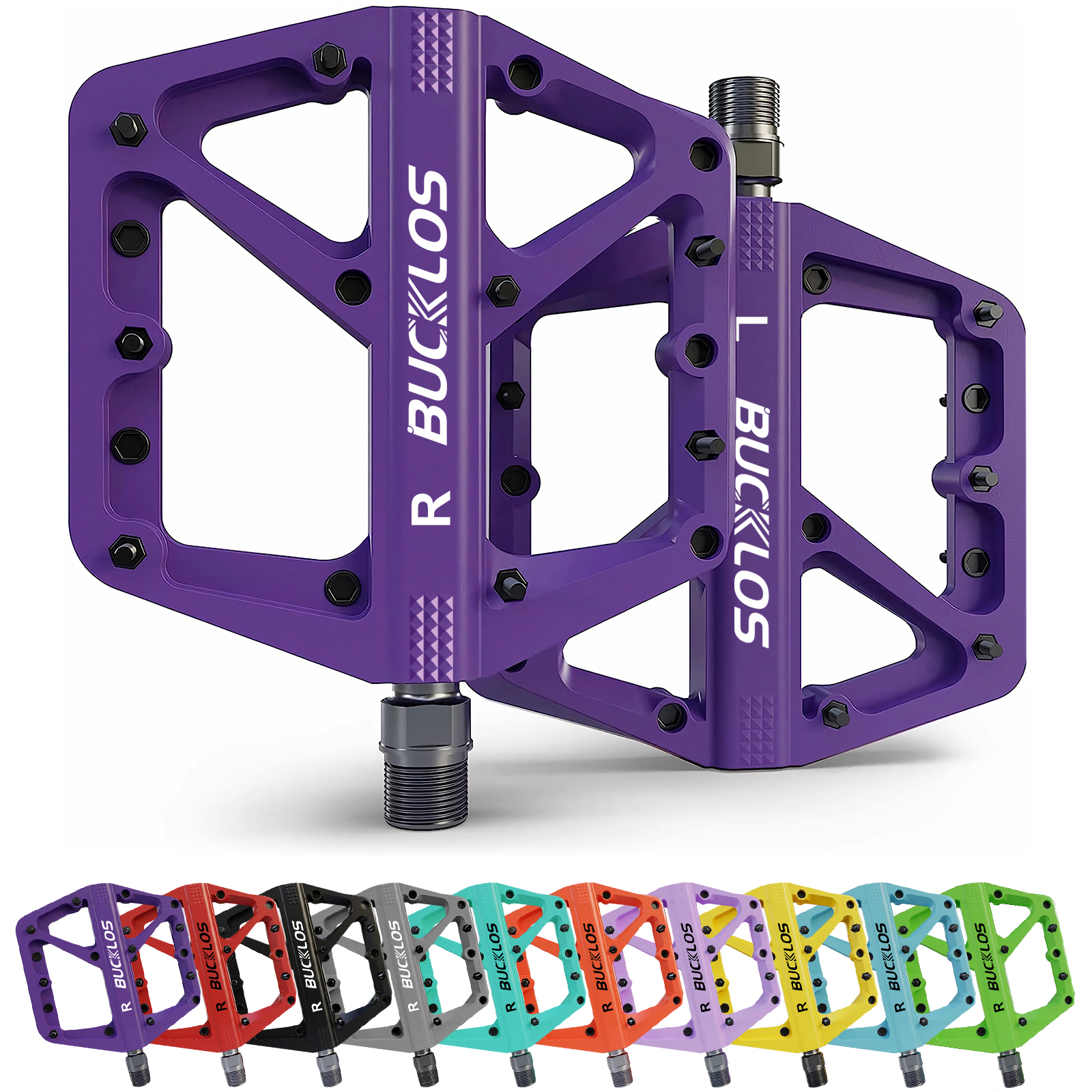 Pédales Vélo Plateforme SPD En Alliage Aluminium - Antidérapantes, Avec Clips, Pour VTT/route, Neuf (env. 420g/paire)