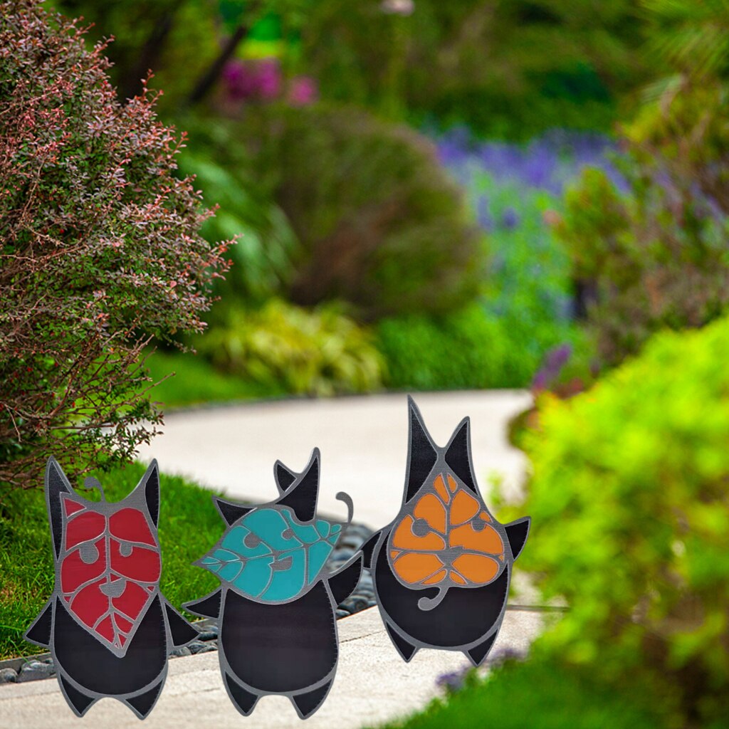 Garden Korok Statue Stained Glass Leaf Elf Craft Decoration Artistic Garden Sculptures Outdoor Backyard Lawn Yard Ornaments