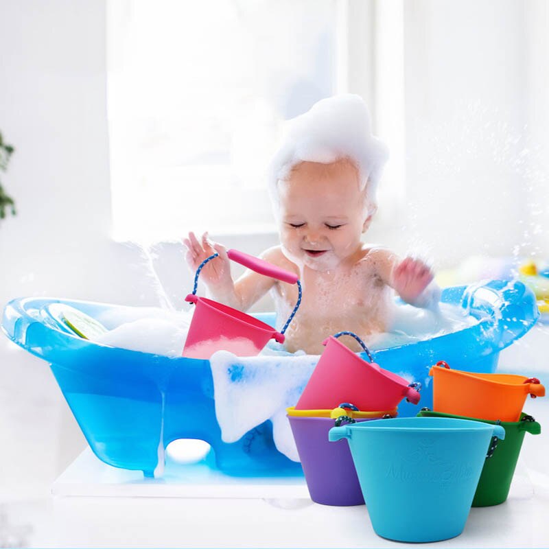 Zachte Lijm Vouwen Multifunctionele Strand Baden Bad Siliconen Emmer Kinderen Of Kinderen Speelgoed Zomer Zee Essentieel Water games