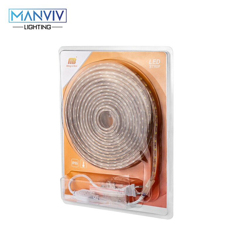 LED Strip 2M 3M 4M 5M 10M 220V SMD5050 60 LEDs/m Hoge helderheid Outdoor Verlichting Voor Kerst Flexibele Light Ship uit ES RU CN