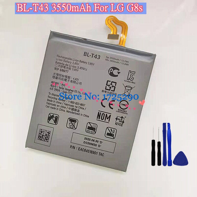 Batería de BL-T43 Original de , mAh 3550, para LG G8S ThinQ LM-G810 + herramientas, nueva