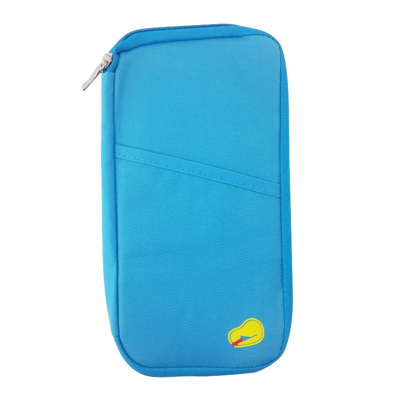 1Pc Women Men Passport Cover Travel Credit ID Card Holder Wallet Purse Storage Document Bag Passport Case Organizer: Blue With Logo