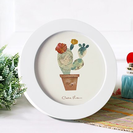 Einfacher runder Fotorahmen 6 Zoll, 7, 8, 10, 12, 14, 16, 18, 20 Zoll, hängender Wandbilderrahmen, ohne Lackierkern: 8 Zoll / Weiß