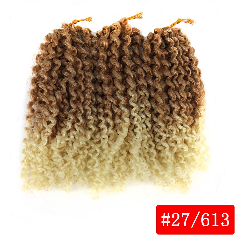 Pageup Marley Braids Hair For Women Ombre 1B/Blue 8 Inch Synthetic Crochet Braids Braiding Hair Extensions 3Pcs/Pac: 27-613