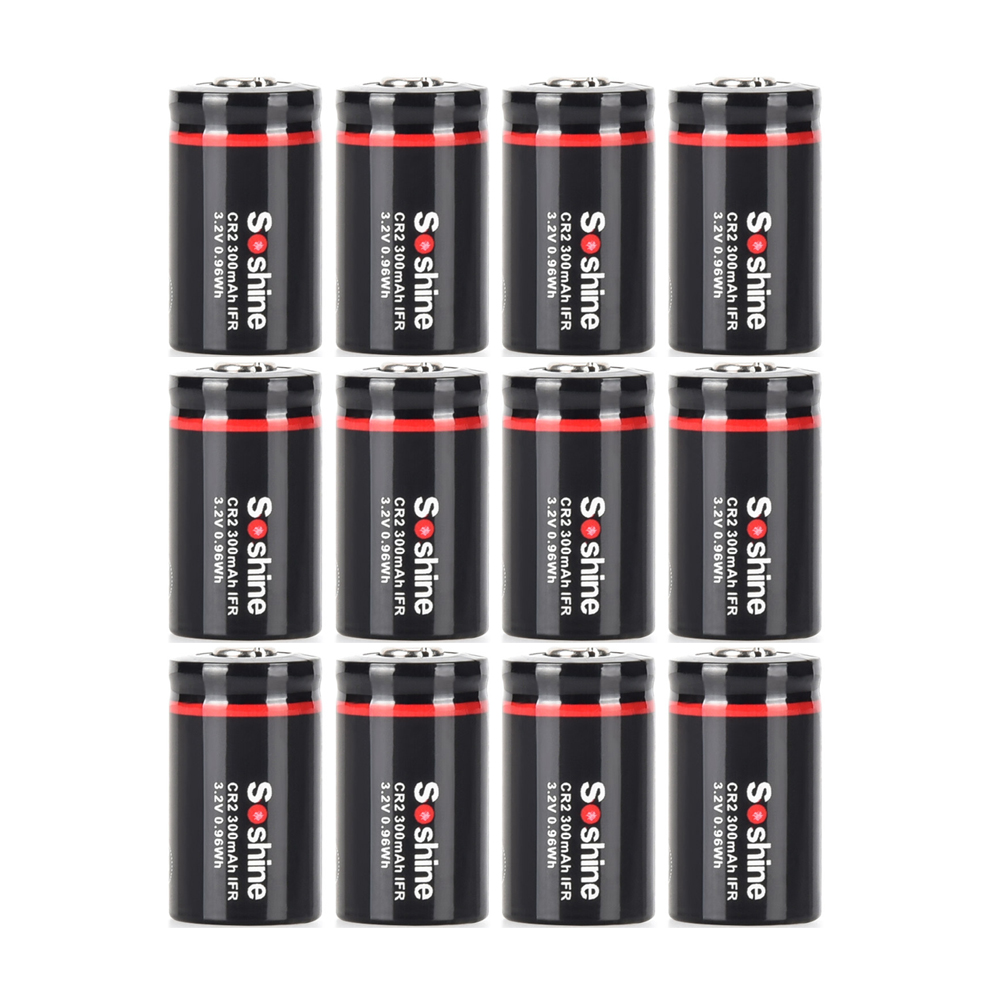 Soshine CR2 LiFePo4 Rechargeable Battery and 3.2V LiFePo4 Battery Charger 300mAh 15266 2000 Time Discharge Cycle Batteries Toys: Beige